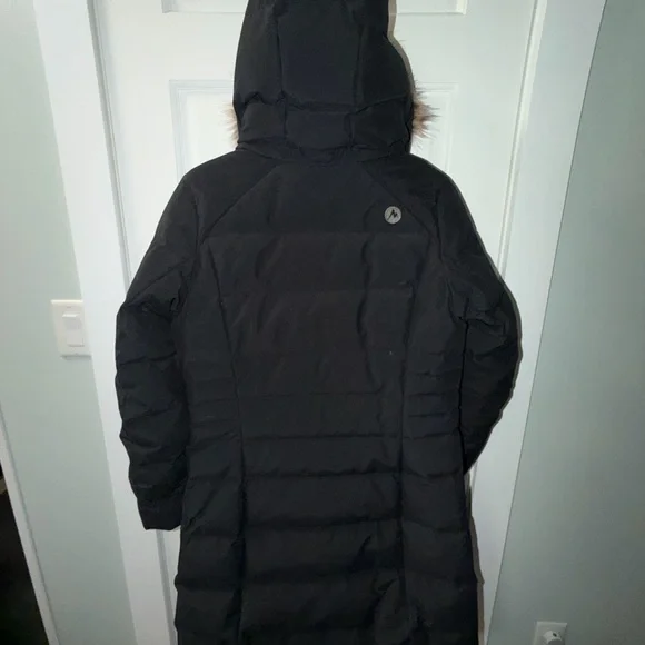 Marmot Women's Black Puffer Coat with Faux Fur Trim - Ladies Medium - Picture 2 of 10